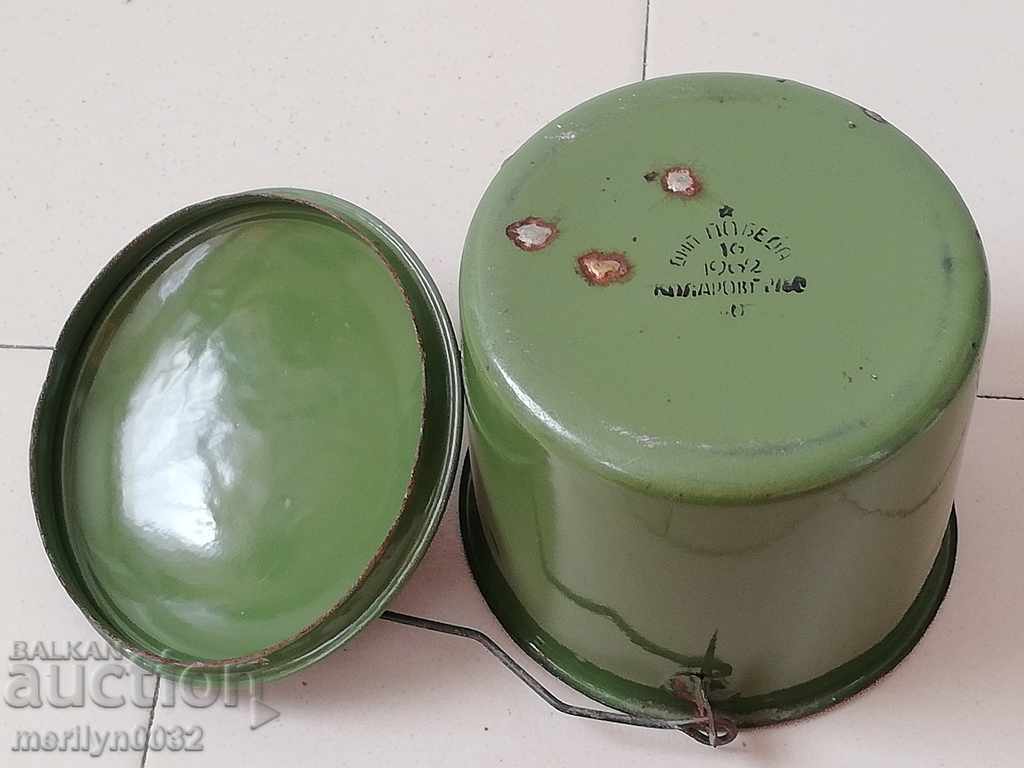 Delivery of Enamelled social canteen lid metal cup canteen enamelled container