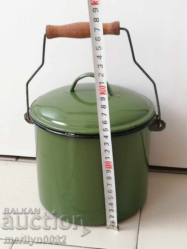 Enamelled social canteen lid metal cup canteen enamelled container - 7