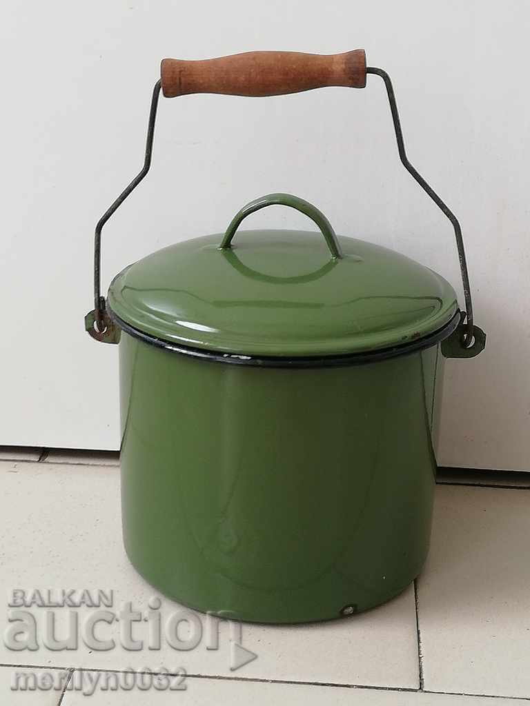 Enamelled social canteen lid metal cup canteen enamelled container