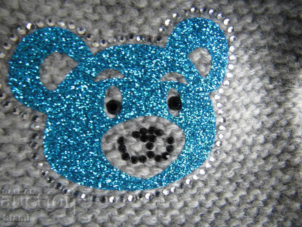 Livrarea Set copii gri cu urs 100% lana organica, Mongolia