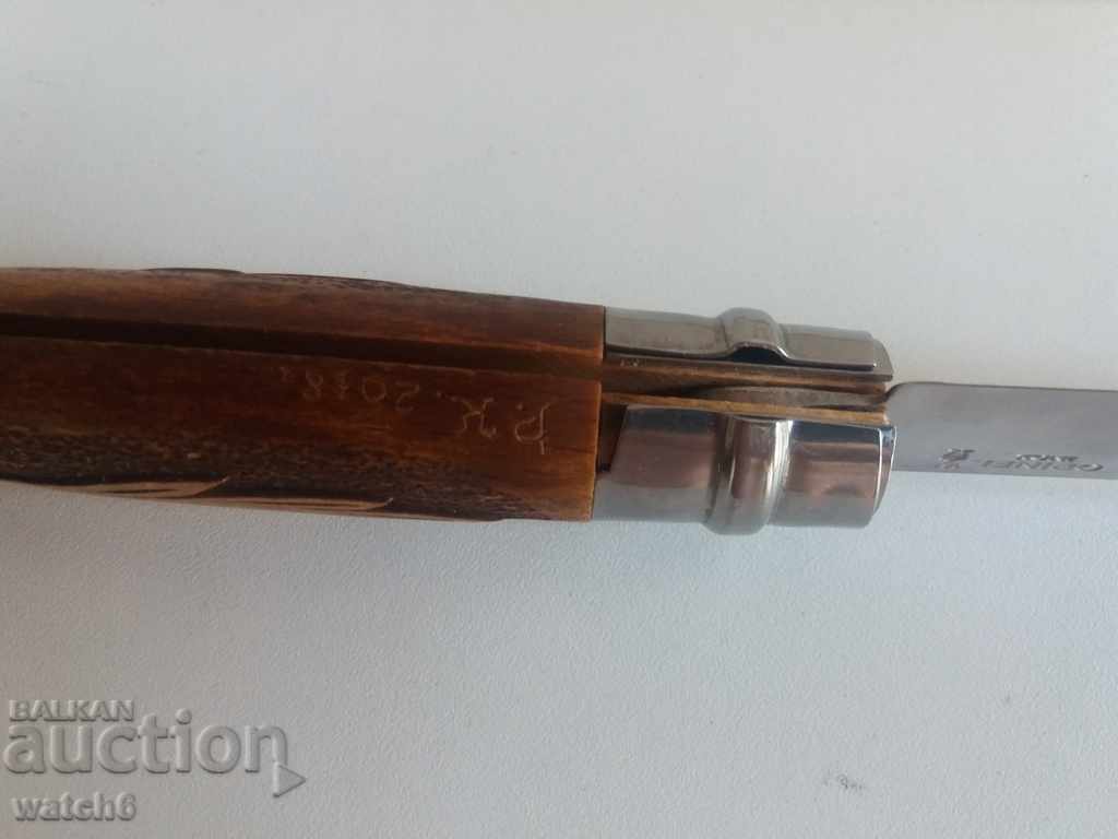 An extremely beautiful Opinel knife with a hand-carved handle - - 7 An extremely beautiful Opinel knife with a hand-carved handle - - 7