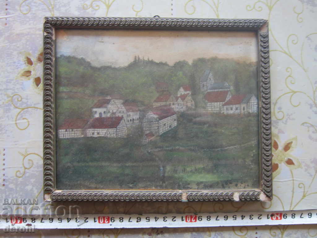 Old German painting signed 19th century