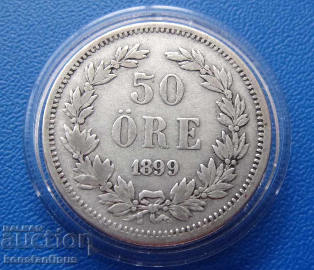 Sweden 50 Pole 1899 Silver Rare