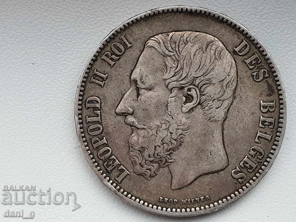 Delivery of 5 fr Belgium 1873