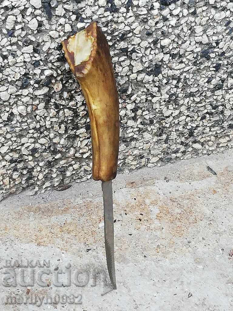 Old knife with a deer handle knife blade blade - 5 Old knife with a deer handle knife blade blade - 5