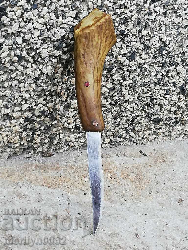 Old knife with a deer handle knife blade blade