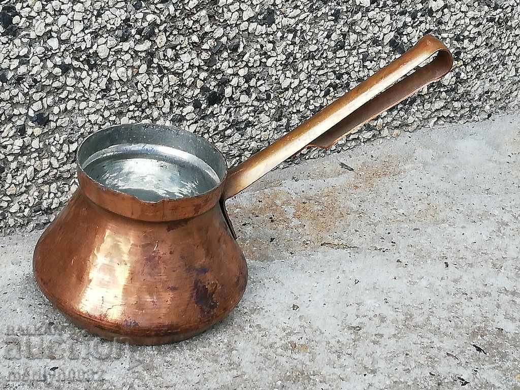 Old tinned copper cezve, coffee pot, copper, copper vessel with price 46.00 BGN | € 23.52 Old tinned copper cezve, coffee pot, copper, copper vessel with price 46.00 BGN | € 23.52