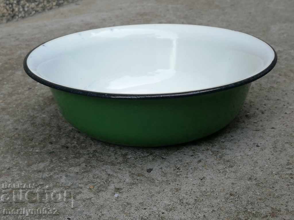 Enameled bowl basin with enamel from the Soviet Union Cup