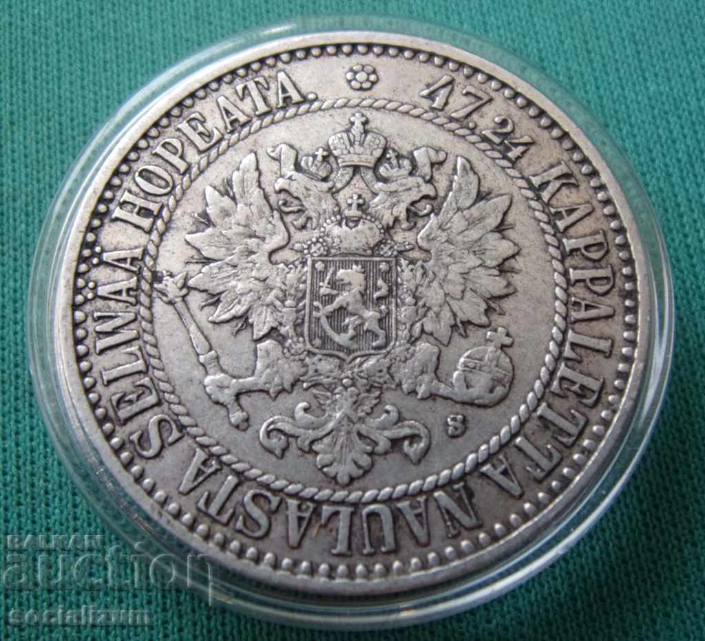 Finlanda Alexander II 2 Marka 1865 Argint Rare cu preț € 61.36 | 120.01 BGN