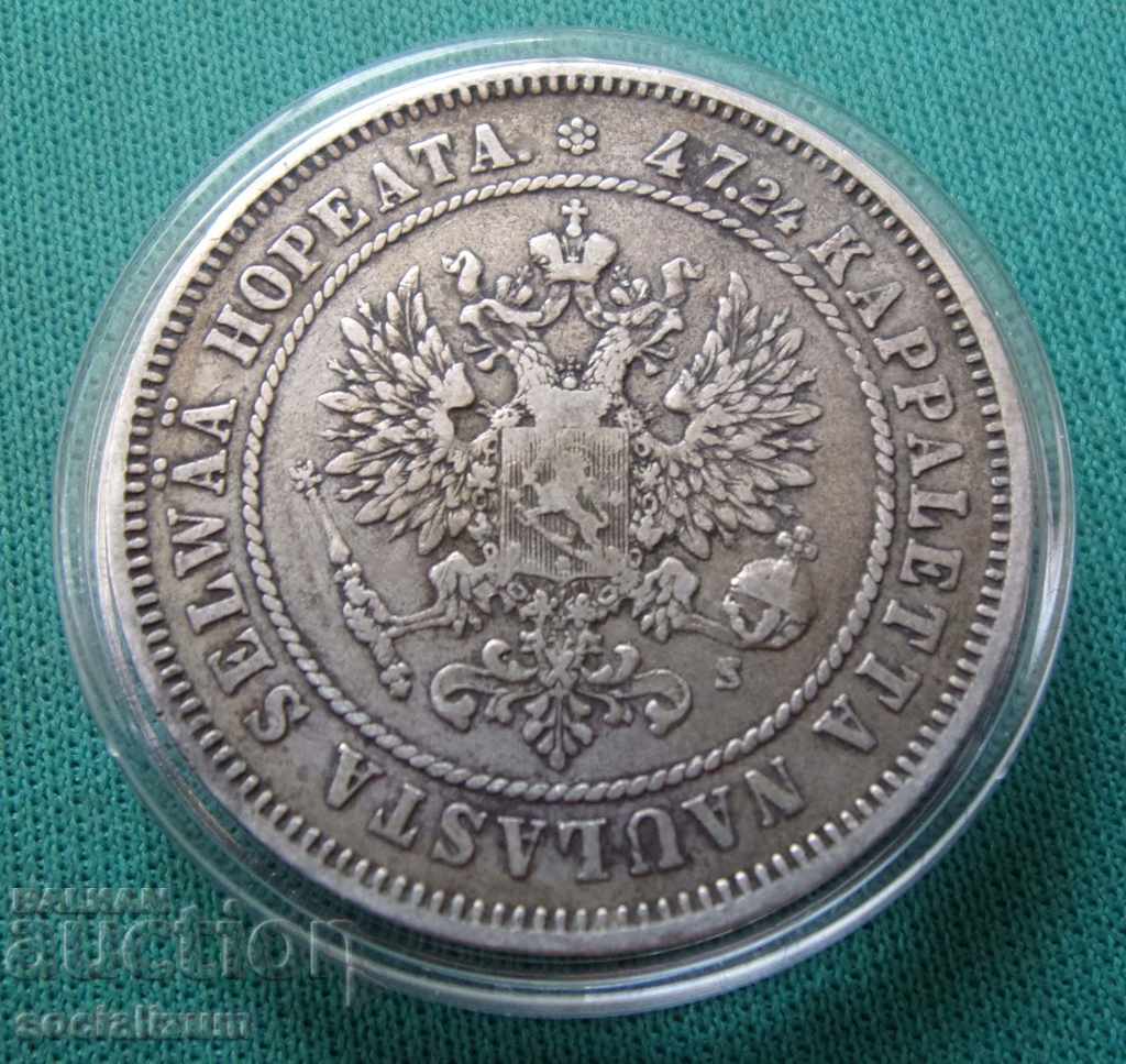 Finlanda Alexander II 2 Marka 1874 Argint Rare cu preț € 61.36 | 120.01 BGN
