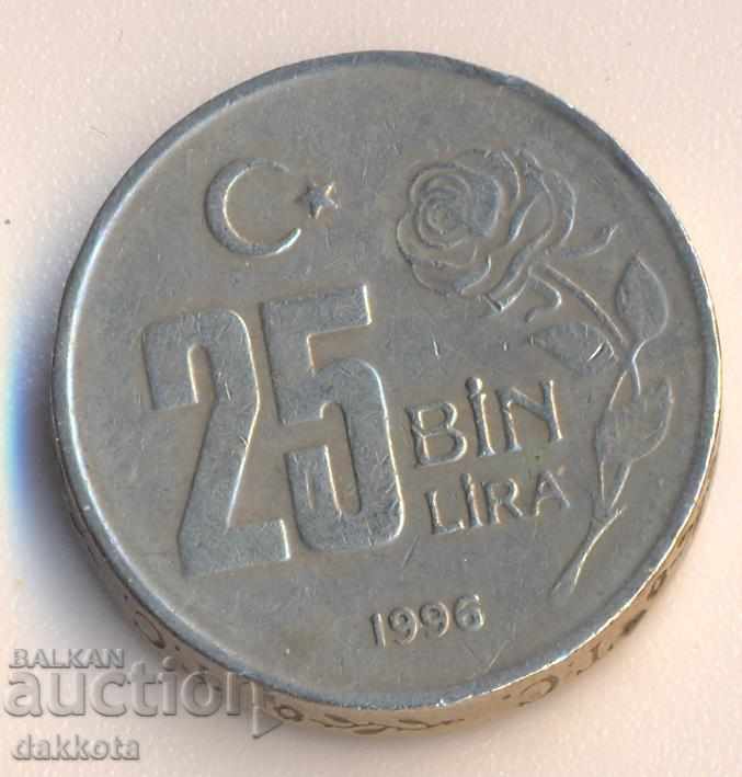 Turcia 25 de lire sterline 1991