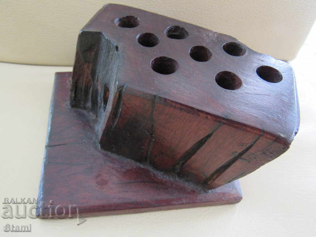Teak desk pen stand from Zimbabwe with price 62.00 BGN | € 31.70 Teak desk pen stand from Zimbabwe with price 62.00 BGN | € 31.70