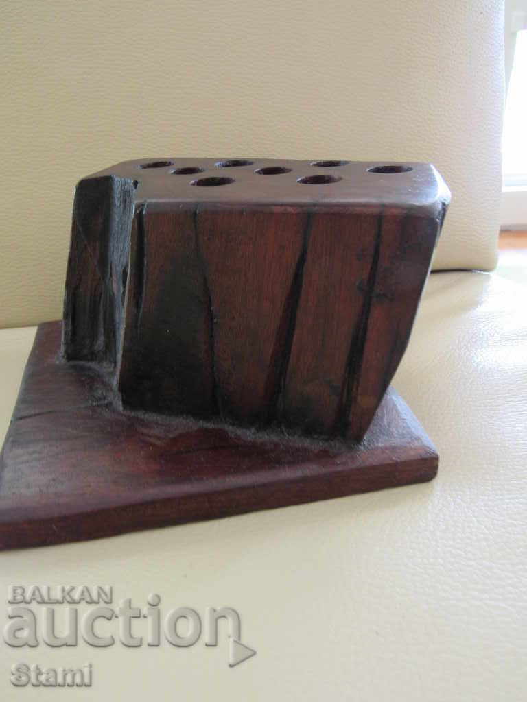 Auction Teak desk pen stand from Zimbabwe Auction Teak desk pen stand from Zimbabwe
