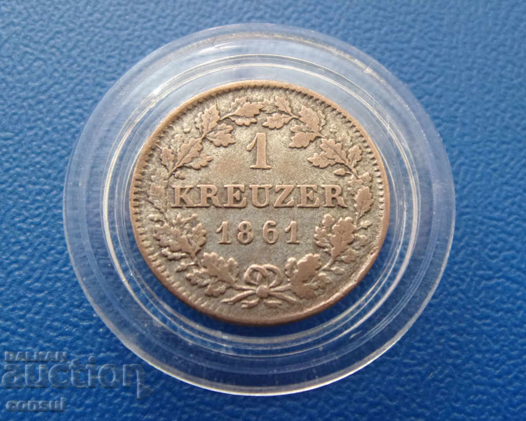 Bayern 1 Kreuzer 1861 Rare