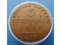 Prussia 3 Pfennig 1837 A Rare