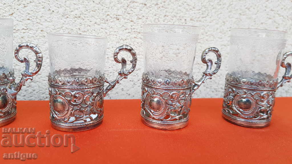 Livrarea Suporturi pentru pahare din sticlă WMF 1900-1920 Livrarea Suporturi pentru pahare din sticlă WMF 1900-1920