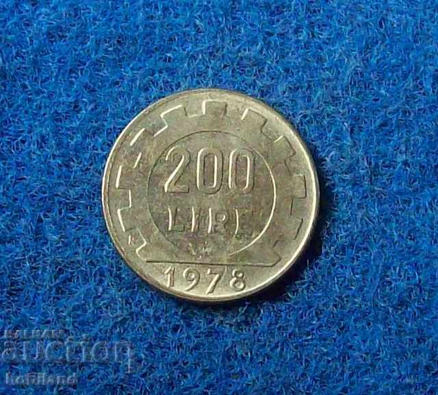 200 лири Италия 1978- минт