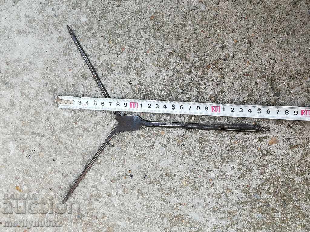 Vechea cârjă, burgundă, șurubelniță, fier forjat - 6