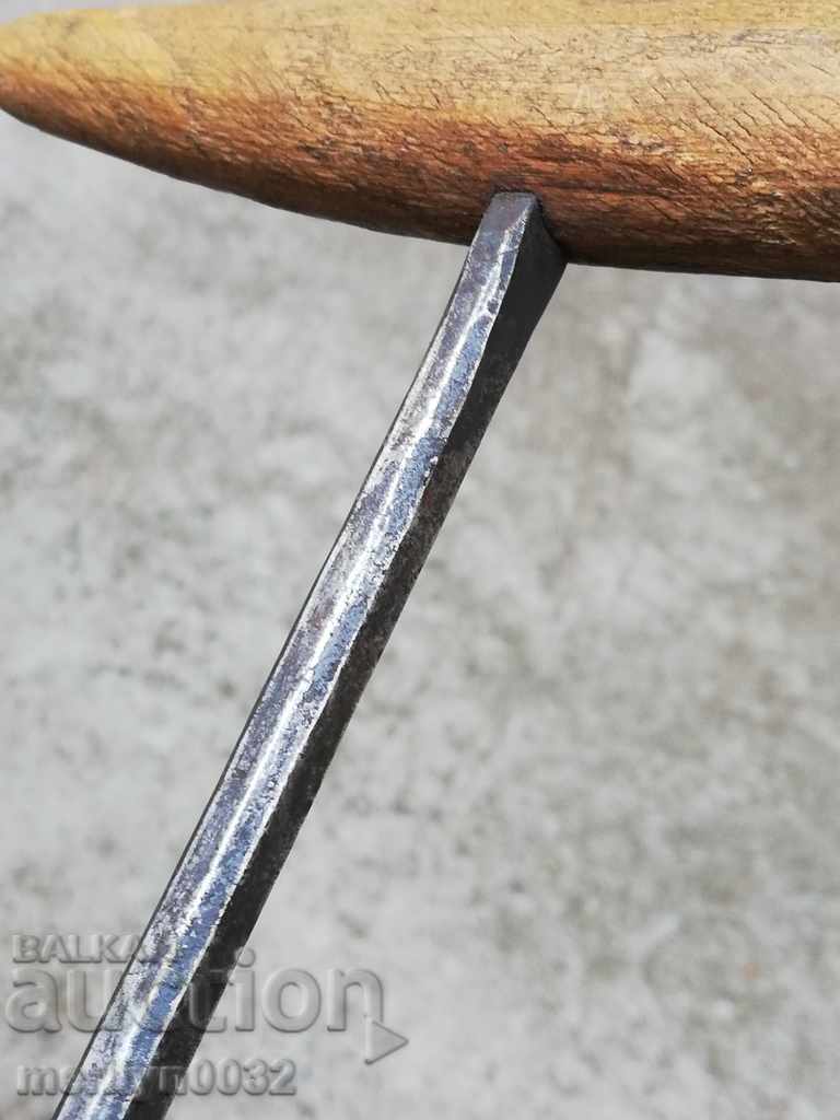 Auction Ancient crutch, burgundy, screwdriver, wrought iron Auction Ancient crutch, burgundy, screwdriver, wrought iron