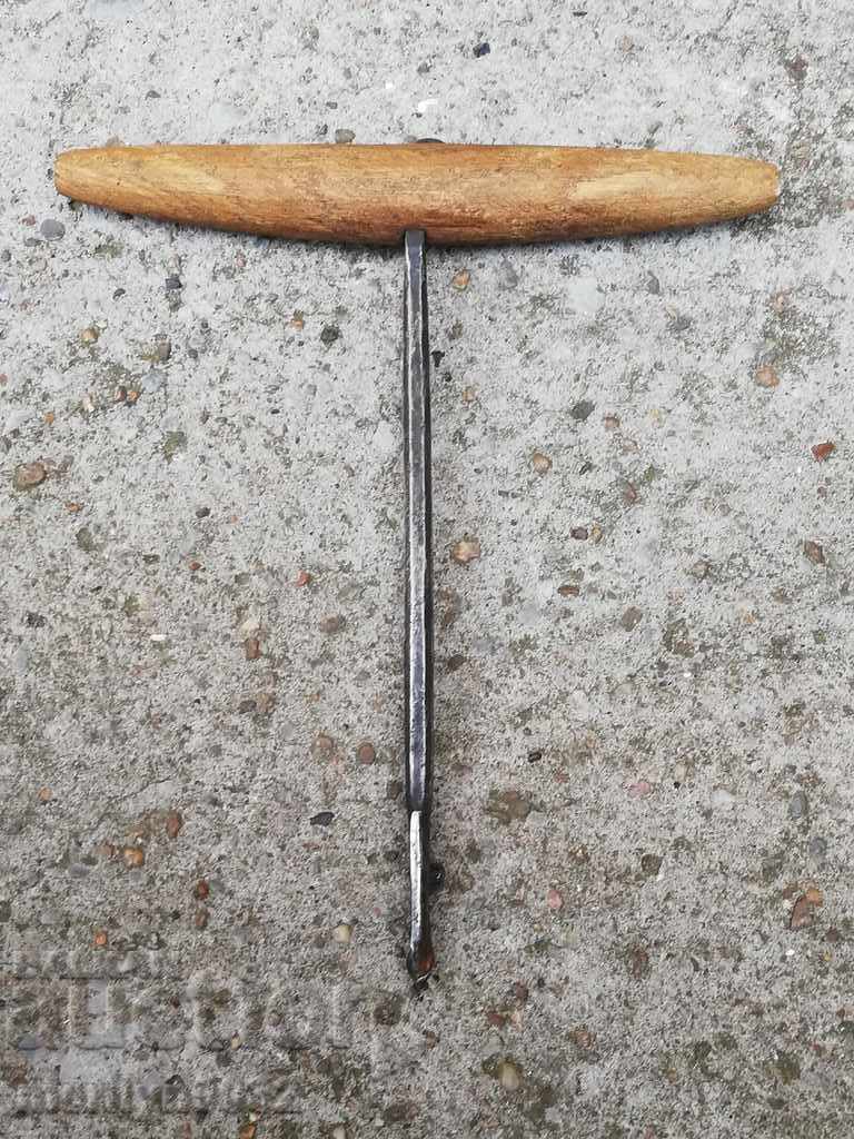 Ancient crutch, burgundy, screwdriver, wrought iron - 7 Ancient crutch, burgundy, screwdriver, wrought iron - 7