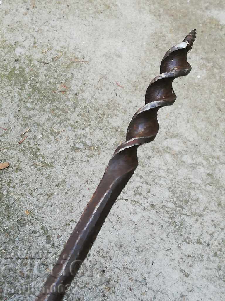 Ancient crutch, burgundy, screwdriver, wrought iron - 5 Ancient crutch, burgundy, screwdriver, wrought iron - 5