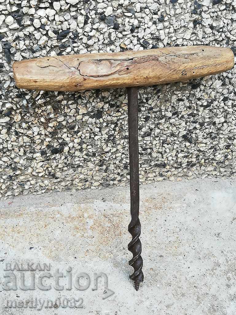 Ancient crutch, burgundy, screwdriver, wrought iron - 7 Ancient crutch, burgundy, screwdriver, wrought iron - 7