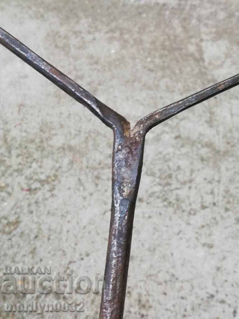 Ancient crutch, burgundy, screwdriver, wrought iron - 5 Ancient crutch, burgundy, screwdriver, wrought iron - 5