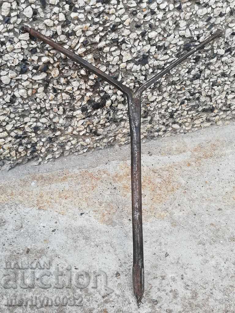 Ancient crutch, burgundy, screwdriver, wrought iron - 7 Ancient crutch, burgundy, screwdriver, wrought iron - 7