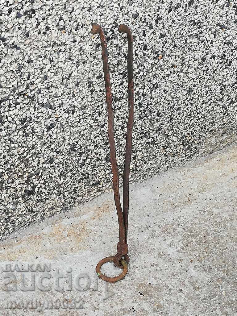 Παλιό ντιλάφι, λαβίδα, σφυρήλατο σίδερο για φούρνο - 5