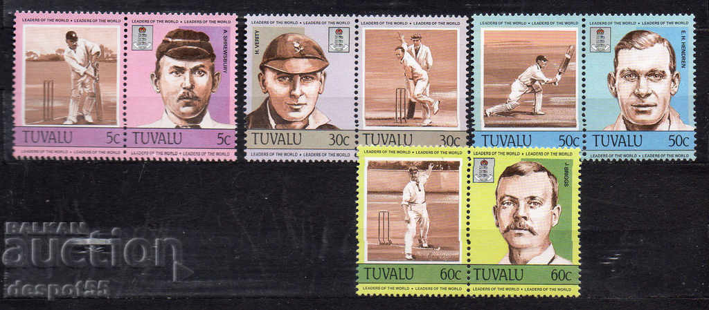 1984. Tuvalu. Liderii lumii - cricket.
