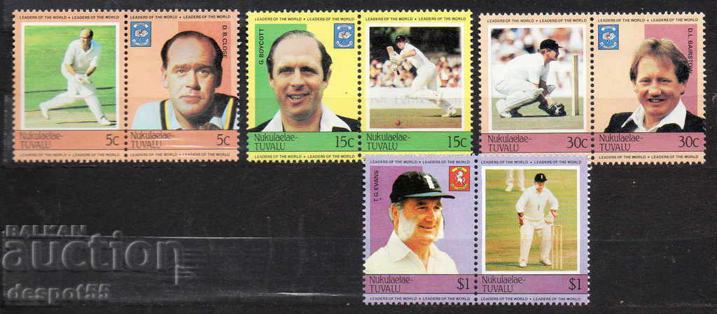 1984. Nukulaelae - Tuvalu. Famous cricketers.
