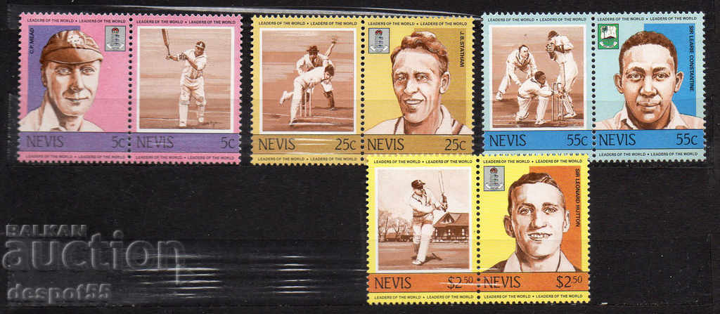 1984. Nevis. Διάσημοι κρίκετ.