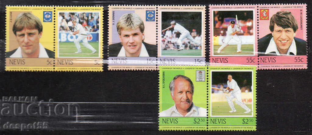 1984. Nevis. Famous cricketers.