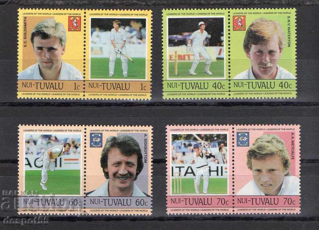 1985. Nui - Tuvalu. Famous cricketers.