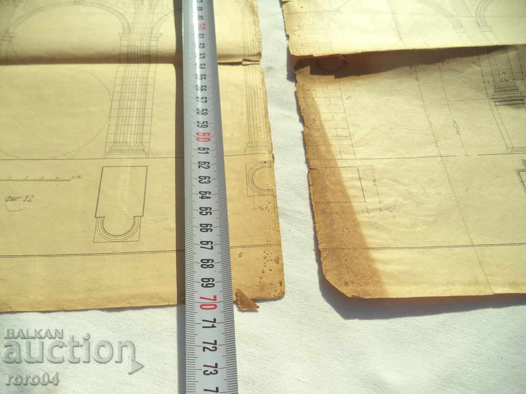 Auction  CORINTH ORDER - OLD ARCHITECTURAL DIAGRAM / DRAWING