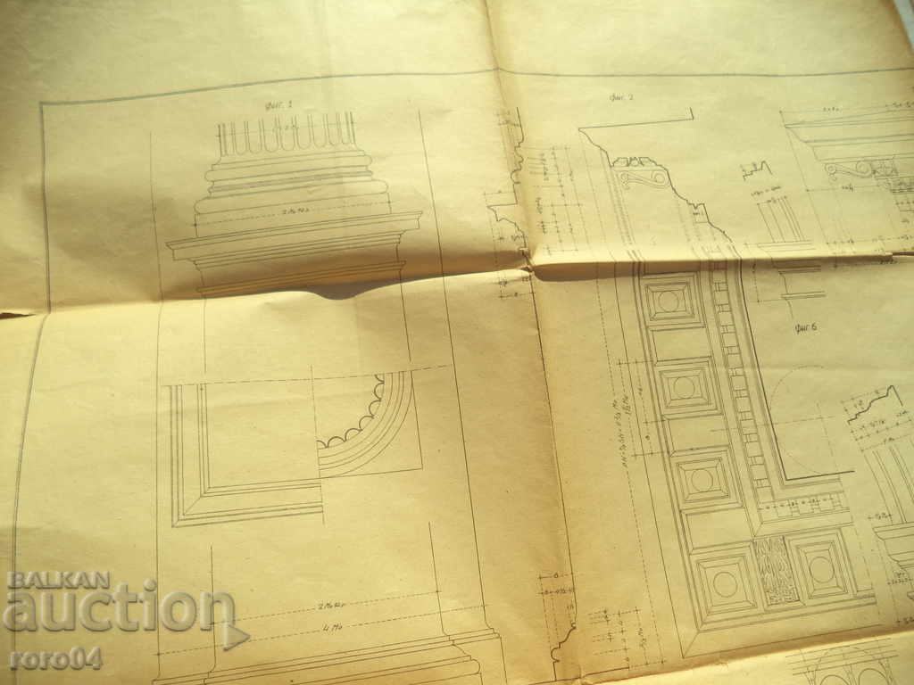 CORINTH ORDER - OLD ARCHITECTURAL DIAGRAM / DRAWING - 5