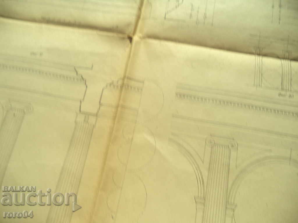 IONIAN ORDER - OLD ARCHITECTURAL DIAGRAM / DRAWING - 5 IONIAN ORDER - OLD ARCHITECTURAL DIAGRAM / DRAWING - 5