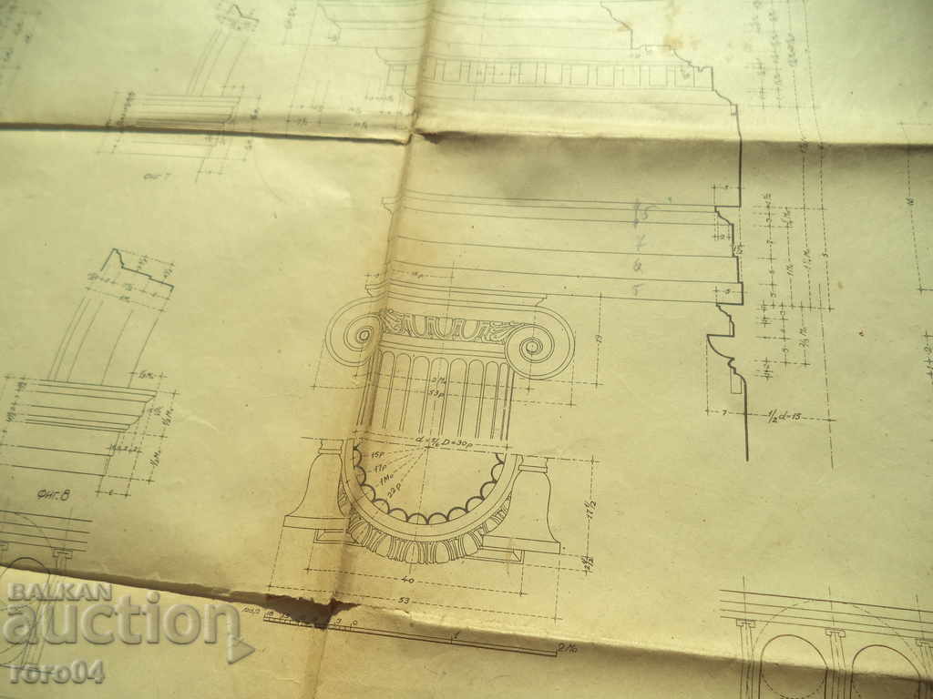 IONIAN ORDER - OLD ARCHITECTURAL DIAGRAM / DRAWING - 6 IONIAN ORDER - OLD ARCHITECTURAL DIAGRAM / DRAWING - 6