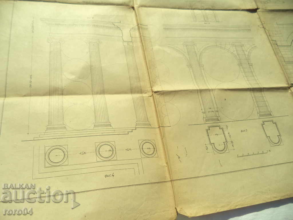 IONIAN ORDER - OLD ARCHITECTURAL DIAGRAM / DRAWING - 7 IONIAN ORDER - OLD ARCHITECTURAL DIAGRAM / DRAWING - 7