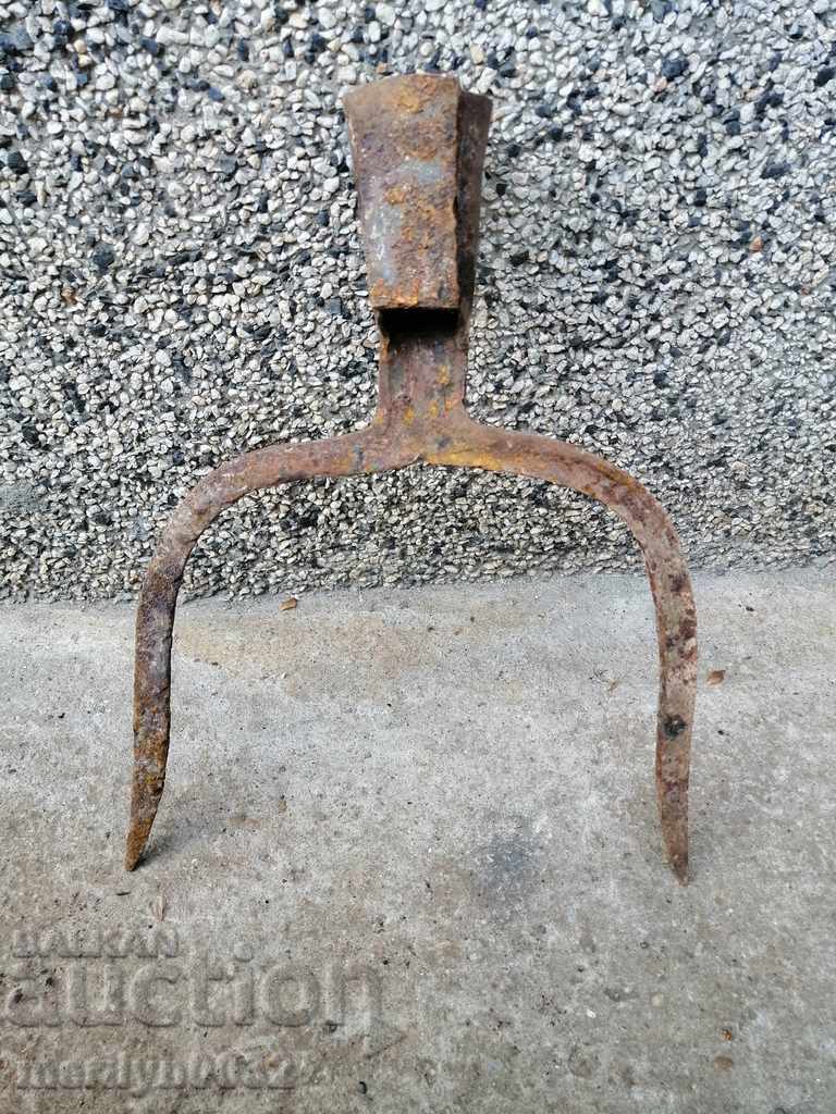 Delivery of Old Wrought Two Prong, Pitchfork, Wrought Iron Delivery of Old Wrought Two Prong, Pitchfork, Wrought Iron