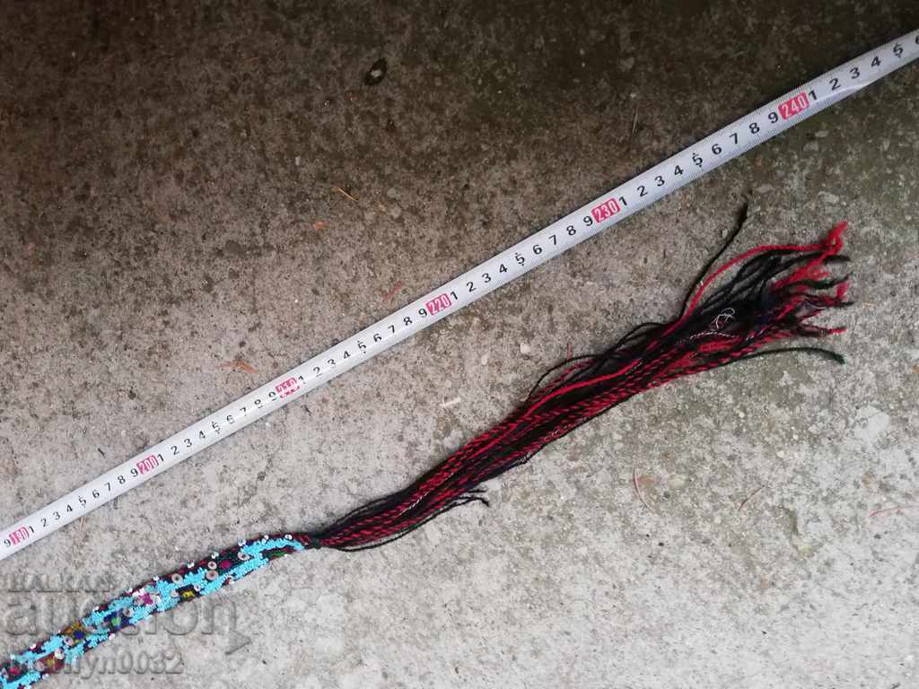 Delivery of Old handwoven belt with beads blue sash belt costume Delivery of Old handwoven belt with beads blue sash belt costume