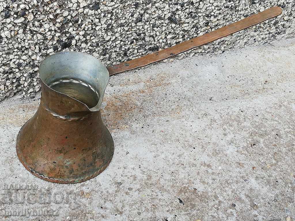 Old copper tin, coffee, baker, copper pot with price 44.00 BGN | € 22.50 Old copper tin, coffee, baker, copper pot with price 44.00 BGN | € 22.50