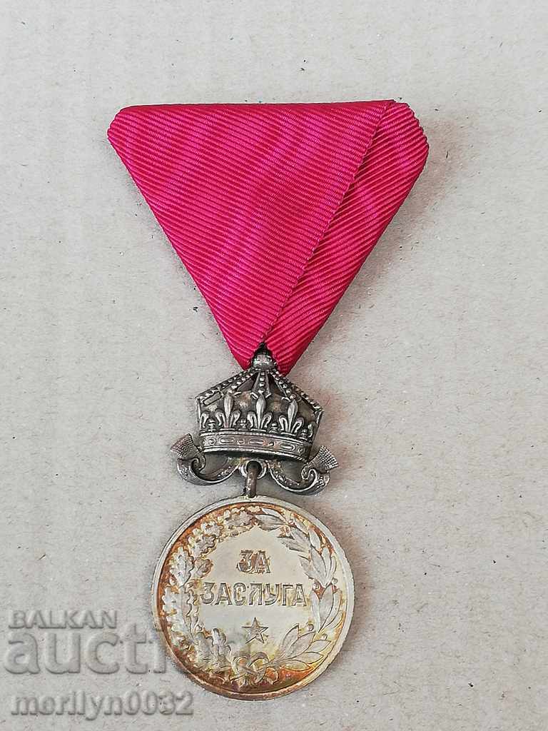 For merit, silver with a crown medal