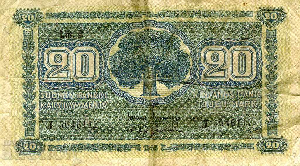 20 марки Финландия 1945 P-78a