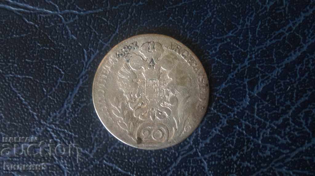 20 кройцера Австро - Унгария 1788 B сребро