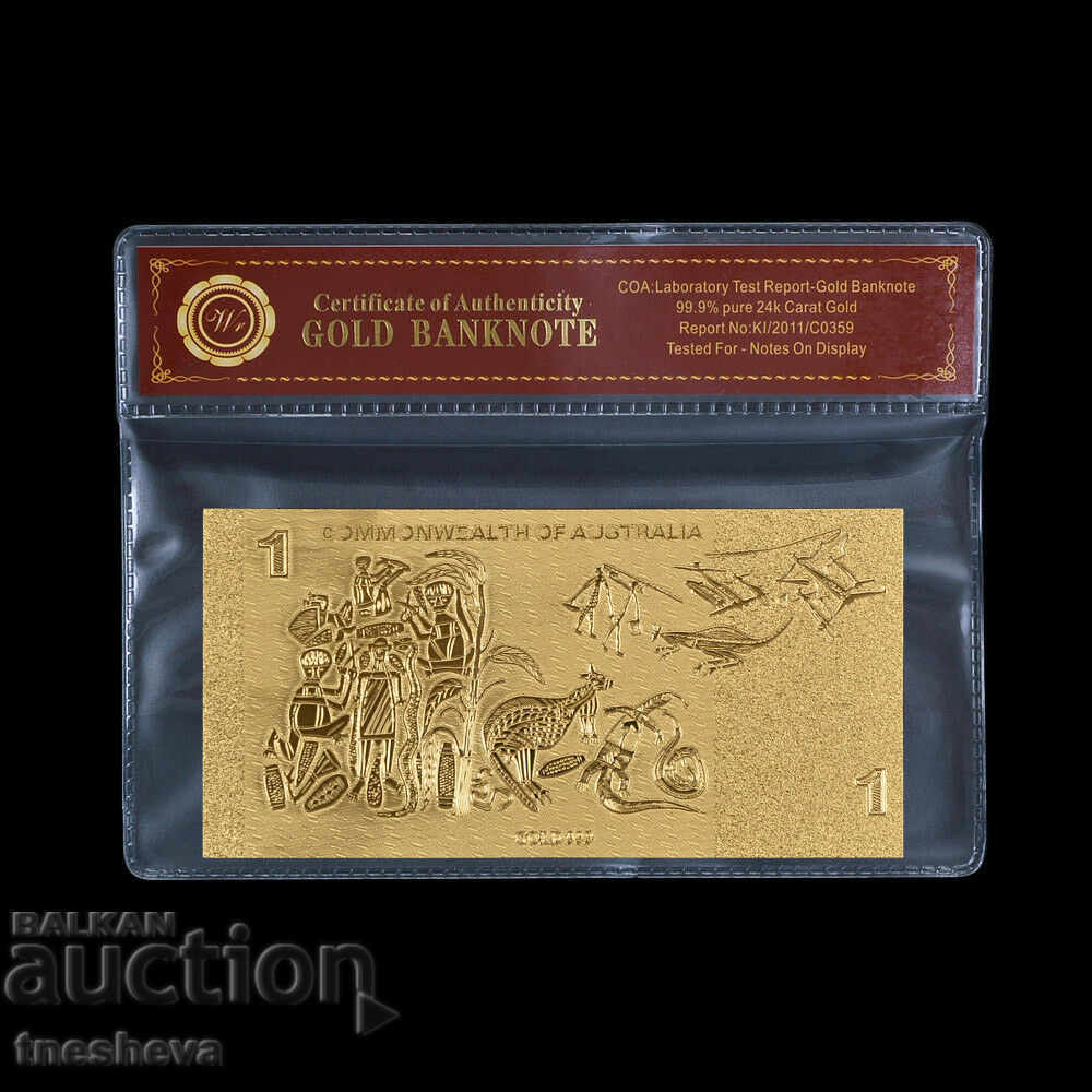 Australia $ 1 color gold