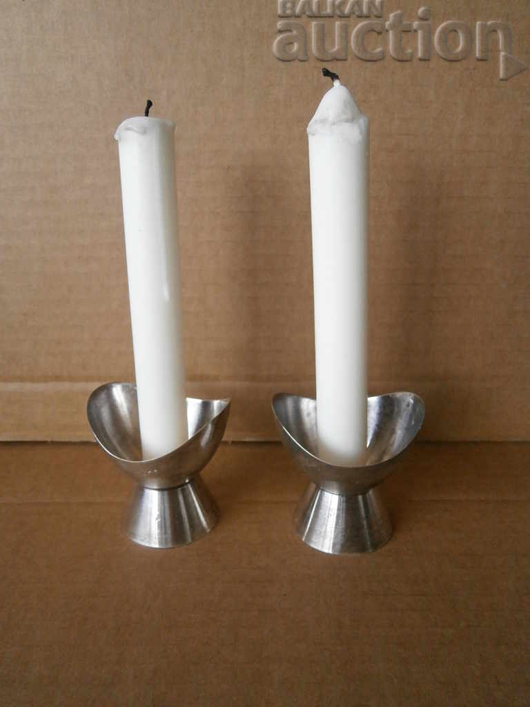 Auction  Retro Vintage Silver Plated Candlestick Candlestick