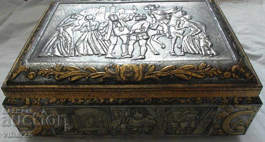 old big metal embossed box for collection - 6 old big metal embossed box for collection - 6