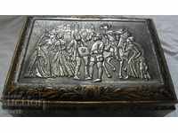 old big metal embossed box for collection