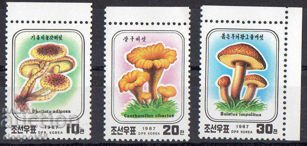 1987. Sev. Coreea. Ciuperci + bloc.